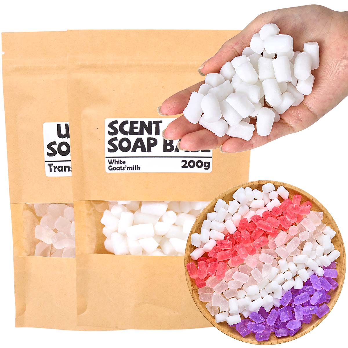 Soap Making Goats Milk - 200g Renkli Sabun Bazı DIY Aromalı
