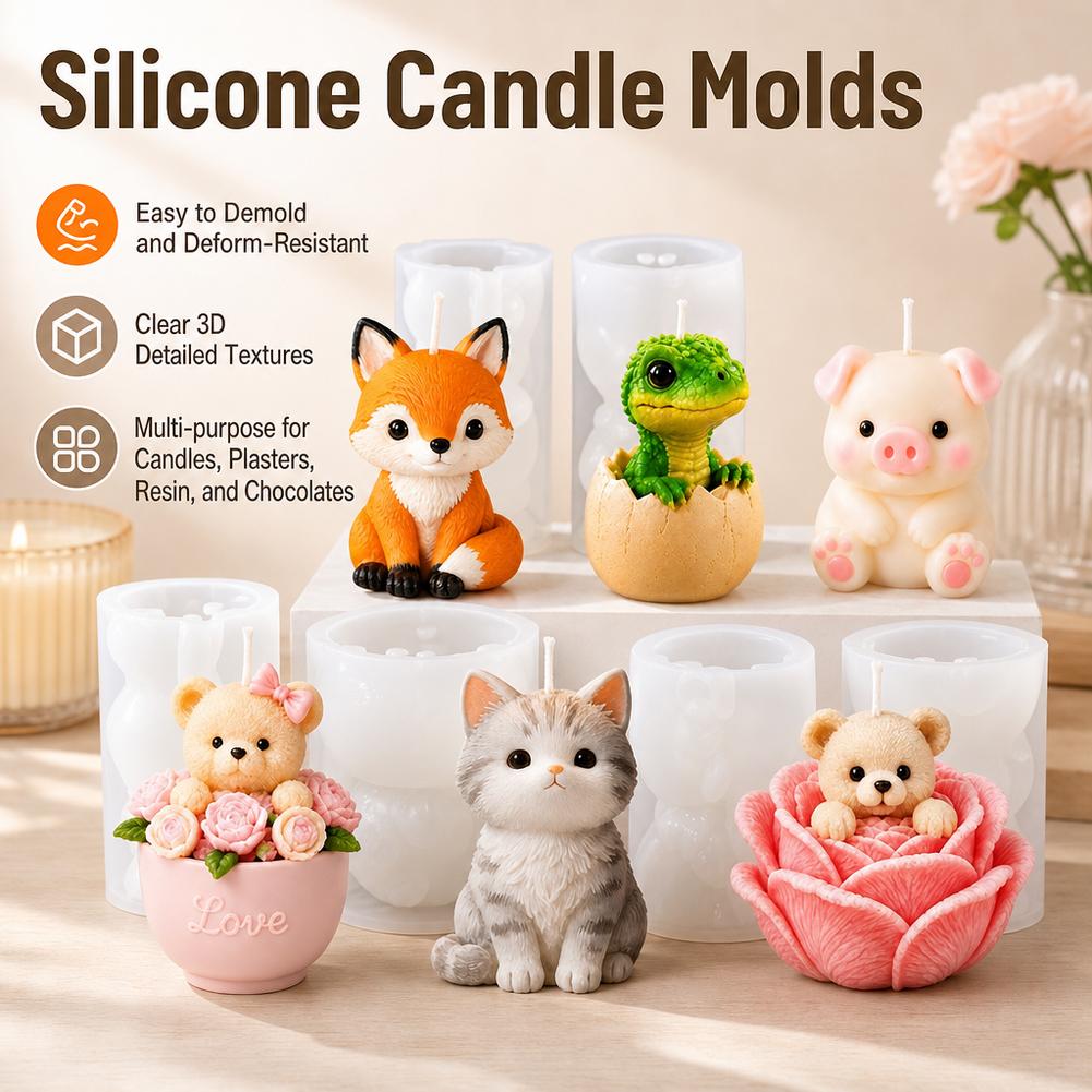 Soap Making Lye - 1 adet Sevimli Hayvan Silikon Mum