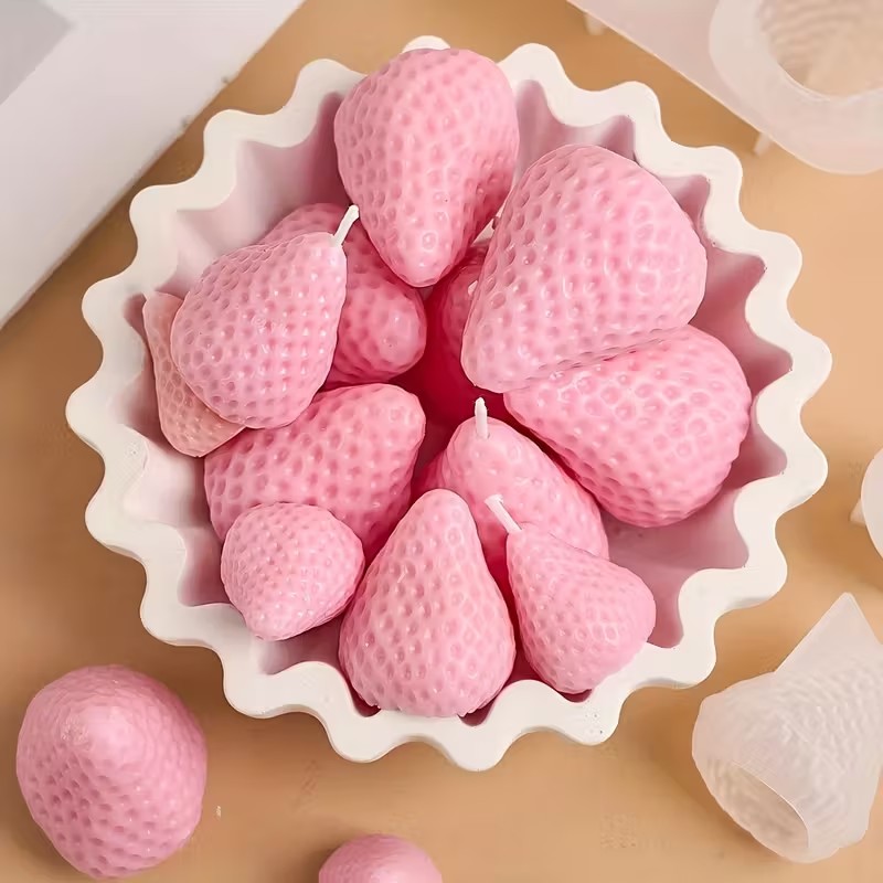 Çilek Silikon Mum Kalıbı DIY A - Soap Making Lye incelemesi ve fiyatı